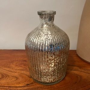 ✨ Small Bud Vase Metallic Mercury Glass Speckled Silver Sparkling White